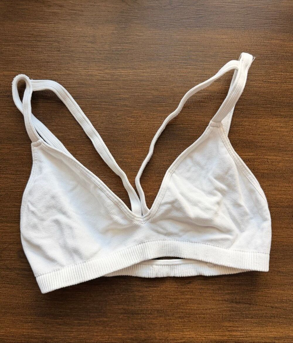 Free People FP Movement White Strappy Back Active Sports Bra Bralette XS/S